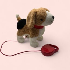 Kid Connection Interactive Toy Beagle Plush Walking Barking Dog On Red Leash